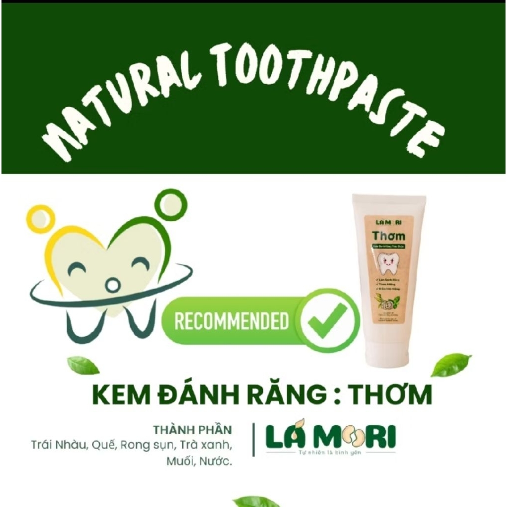 Kem đánh răng thảo dược Thơm LáMori - 100ml - Làm sạch, thơm miệng, an toàn cho bé
