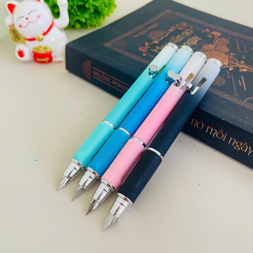 Bút Máy Ngòi EF 0.38mm Dạng Bấm K07 Cao Cấp - Bút Luyện Chữ Đẹp Êm Trơn, Vỏ Nhựa ABS Cho HS Cấp 1