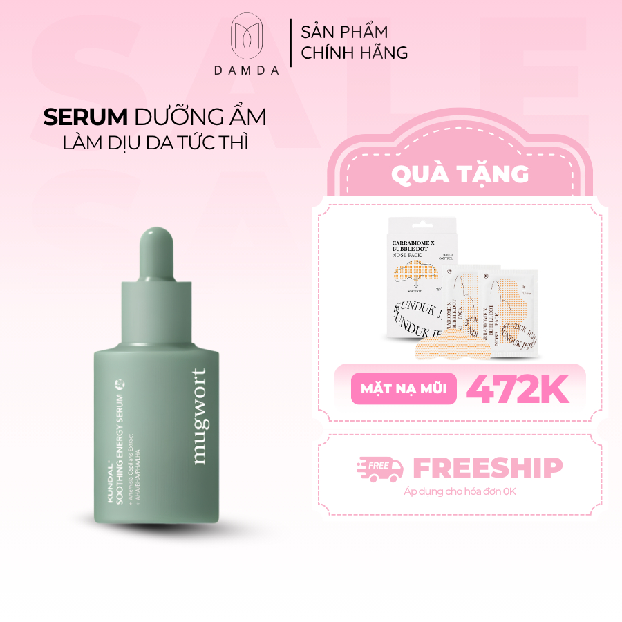 Tinh chất dưỡng ẩm và làm dịu da KUNDAL MUGWORT SOOTHING ENERGY SERUM 30ml | DAMDAVN