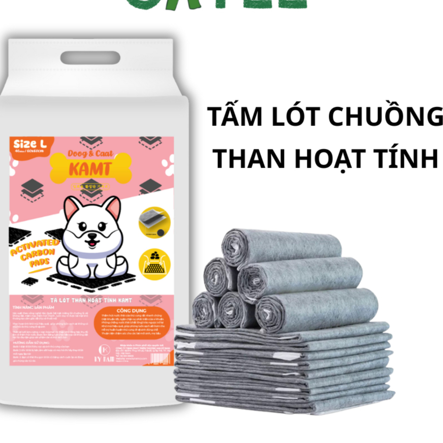 Tã lót/Miếng lót chuồng THAN HOẠT TÍNH Giấy lót khay chó mèo đi vệ sinh KAMT–Tã lót vệ Sinh Chó Mèo siêu thấm
