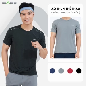 Áo Thun Thể Thao Nam ICADO AT11 Tập Gym Chất Vải Thoáng Khí, Nhẹ, Co Giãn 4 chiều thế giới đồ tập