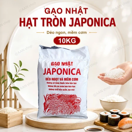 bao 10kg Gạo Nhật Japonica nguyên liệu cơm sushi -kimbap