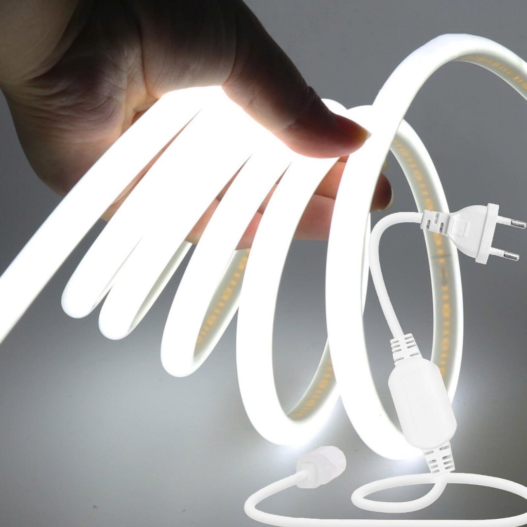 Combo 3M, 5M, 10M, 15M đèn neon 220V cắt đoạn 12,5cm có keo dán sẵn, siêu sáng, trang trí sân vườn, cafe | BigBuy360 - bigbuy360.vn