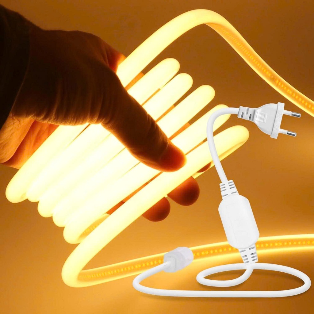 Combo 3M, 5M, 10M, 15M đèn neon 220V cắt đoạn 12,5cm có keo dán sẵn, siêu sáng, trang trí sân vườn, cafe | BigBuy360 - bigbuy360.vn