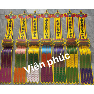 Phan thất phật  gồm 7 cái  dùng trong bày trang trí trong các khoá lễ, kích thước 20/120cm