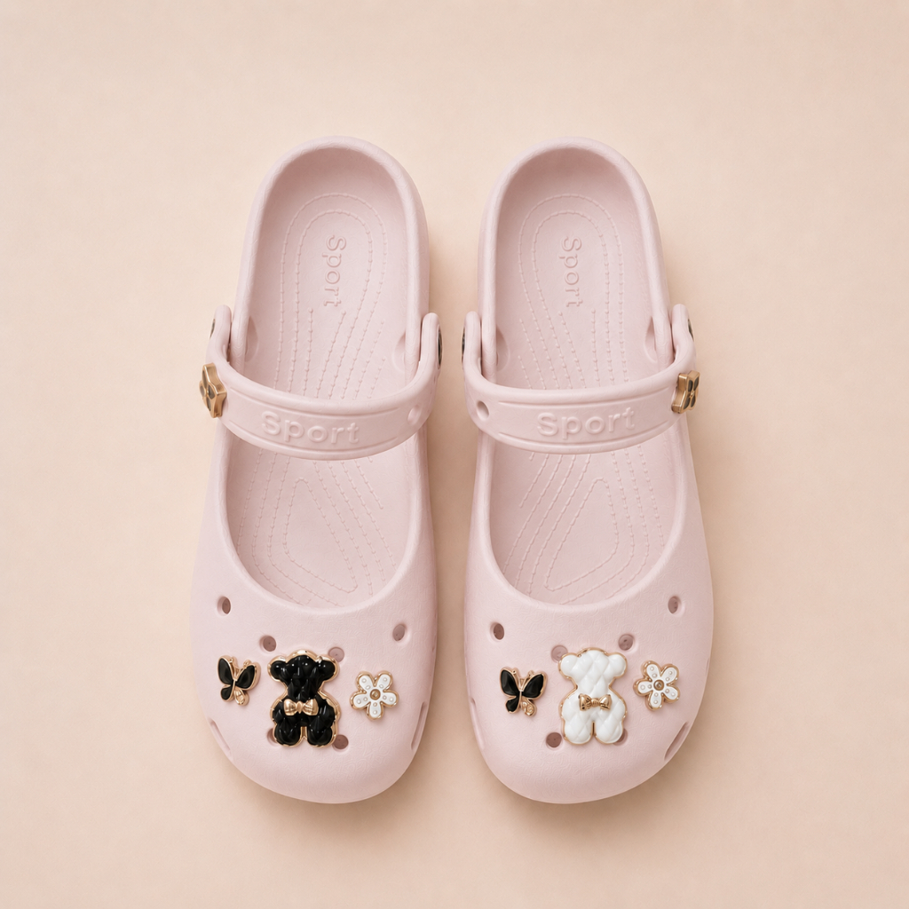 Giày Sục Classic Ballet Nữ Hot 2026 Giày Búp Bê Quai Hậu Dễ Thương Tặng Charm Đá