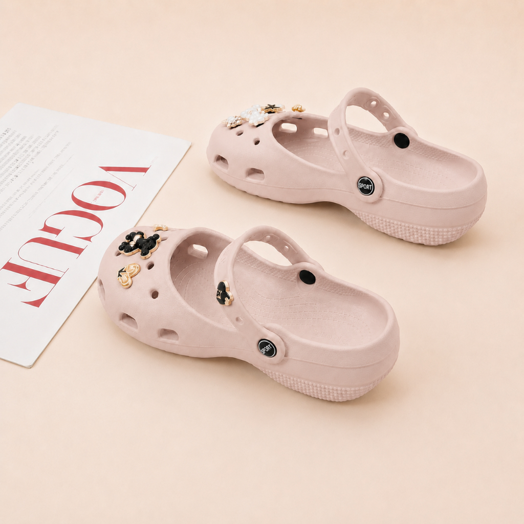 Giày Sục Classic Ballet Nữ Hot 2026 Giày Búp Bê Quai Hậu Dễ Thương Tặng Charm Đá
