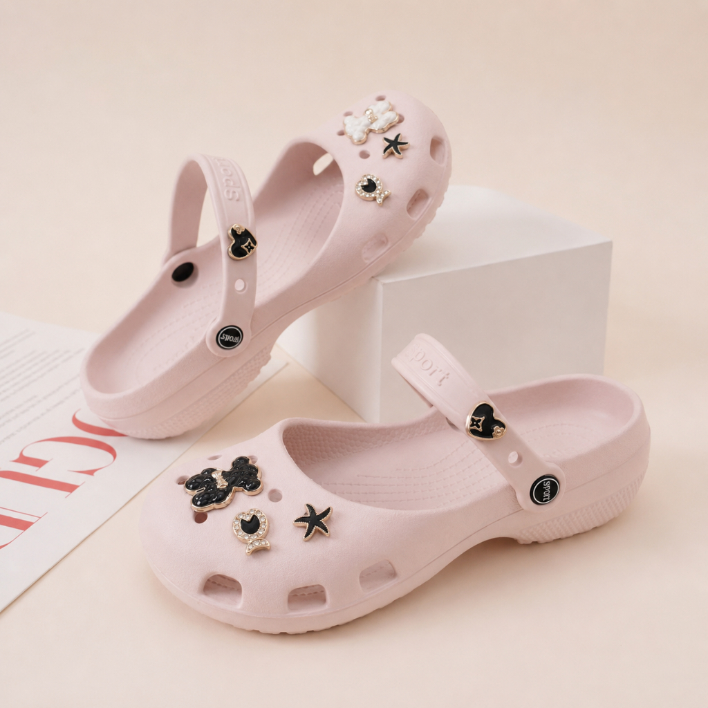 Giày Sục Classic Ballet Nữ Hot 2026 Giày Búp Bê Quai Hậu Dễ Thương Tặng Charm Đá