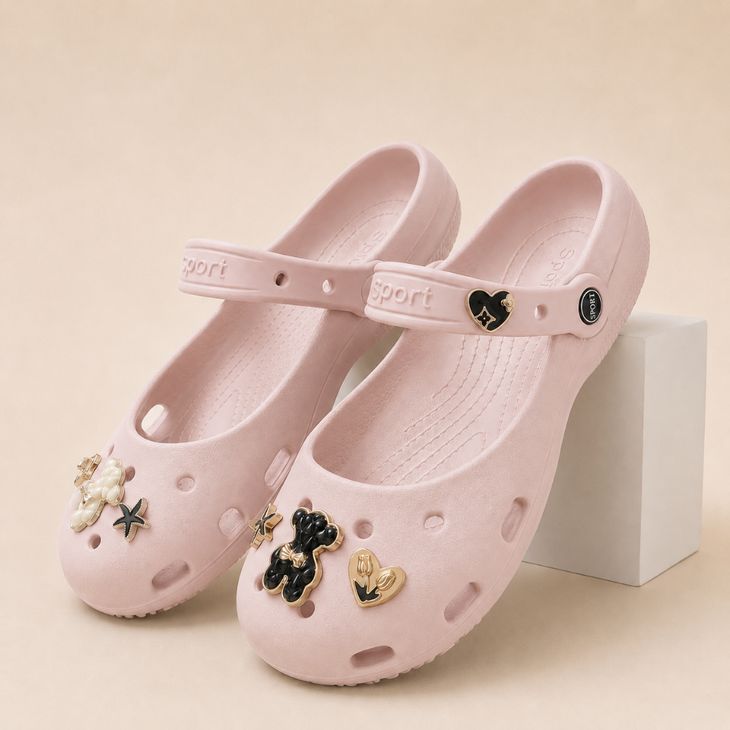 Giày Sục Classic Ballet Nữ Hot 2026 Giày Búp Bê Quai Hậu Dễ Thương Tặng Charm Đá