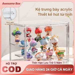 Tủ Hộp Trưng Bày Trong Suốt tủ trưng bày mô hình Nắp Nam Châm Chất Lượng Cao ​Có Thể Xếp Chồng​