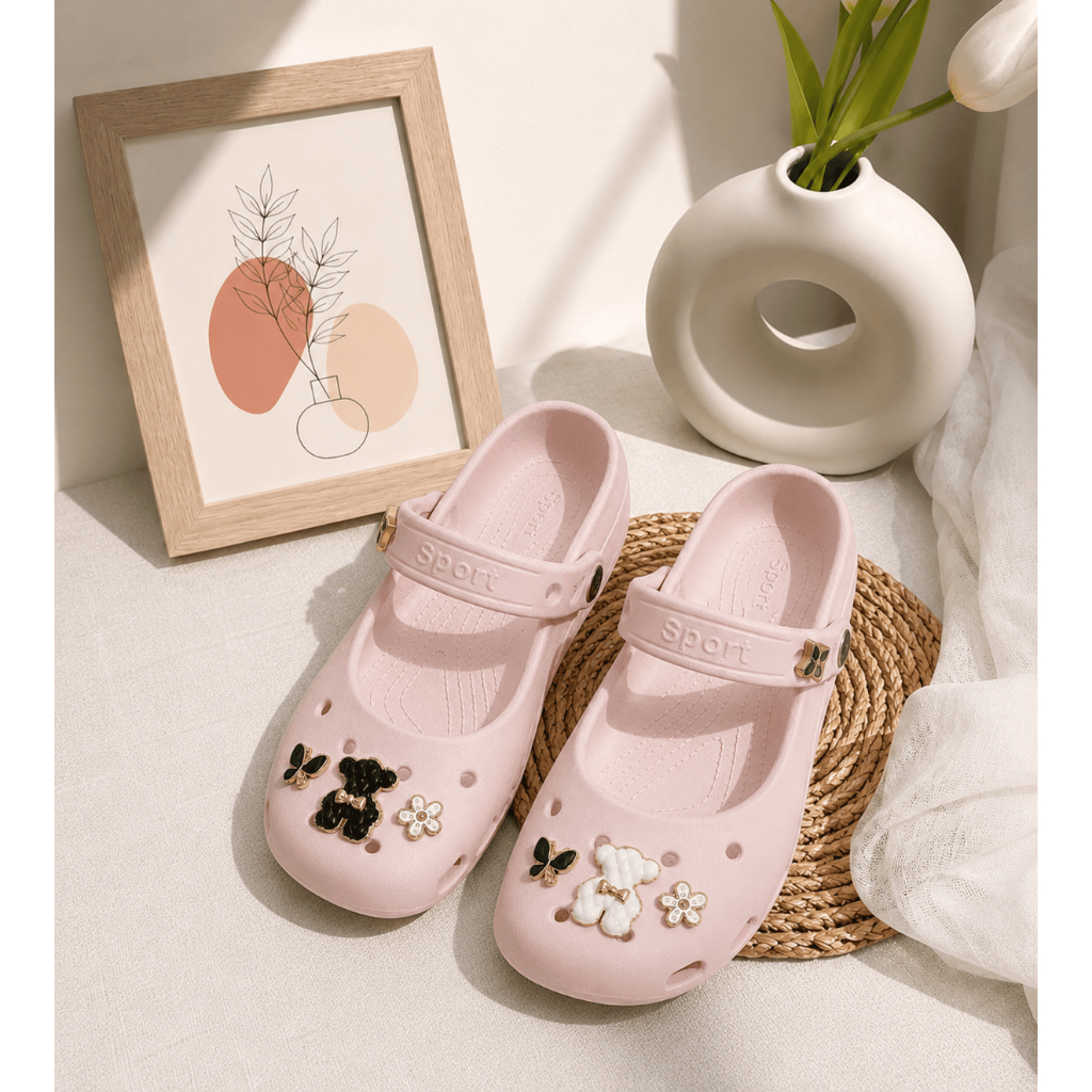 Giày Sục Classic Ballet Nữ Hot 2026 Giày Búp Bê Quai Hậu Dễ Thương Tặng Charm Đá