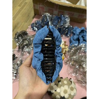 [Ảnh thật ở cuối] Kẹp tóc đuôi ngựa denim, kẹp tóc nữ dễ thương, Kẹp tóc denim đuôi ngựa cao dành cho nữ