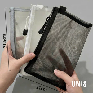 Túi Lưới Đựng Bút Trong Suốt Size Lớn Đơn Giản Phong Cách Hàn Quốc