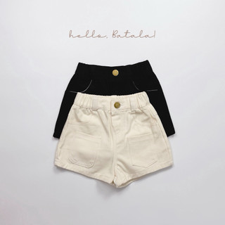 Quần short quần đùi bé gái BATALA KIDS, QUẦN SHORT KAKI TRẮNG ĐEN 2 TÚI TRƯỚC cho bé gái kiểu dễ thương cho bé 10-27kg