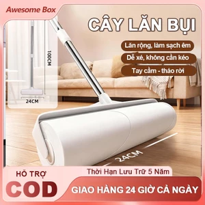 Combo Cây Lăn Bụi + Lõi Lăn Siêu Dính Quần Áo, Ga Giường, Lông Chó Mèo Tiện Ích Có Nắp