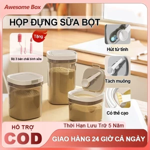 Hộp Đựng Sữa Bột Chống Ẩm Cao Cấp Kèm Thìa Đong Hộp Trữ Sữa Cho Bé An Toàn Cho Bé