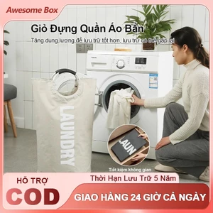 Giỏ Đựng Quần Áo Bẩn 90L Vải Oxford Đa Năng Có Thể Gập Lại Dung Tích Lớn Chống Bám Bẩn Dễ Vệ Sinh