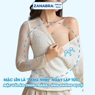 Áo bra quây su trơn không gọng cup ngang đệm mỏng ôm sát chống tuột, Áo ngực không dây không lộ viền ZANABRA AG86