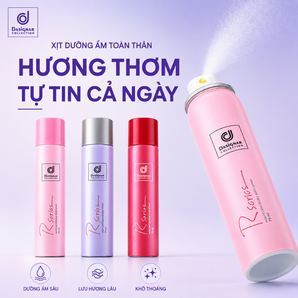 Xịt thơm toàn thân, mang lại cảm giác tươi mát dễ chịu, khử mùi hôi, hương thơm nhẹ nhàng, lưu hương lâu đến 24 giờ