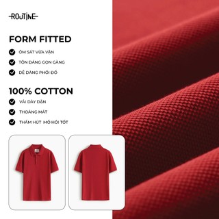 Áo Polo Tay Ngắn Nam Trơn 100% Cotton Form Fitted - Routine 10F25POL009