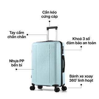 [XẢ HÀNG] Vali Kéo MIAvn Larita ORIX Size 24 Inch - Nhựa PP Bền Bỉ, Khóa Số Tiêu Chuẩn, Bảo Hành Trọn Đời
