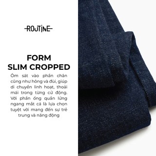 [🔥HOT] Quần Jeans Nam Trơn Xanh Navy Form Slim Cropped - Routine 10S25DPA105C