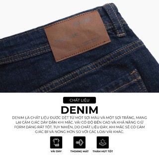 [🔥HOT] Quần Jeans Nam Trơn Xanh Navy Form Slim Cropped - Routine 10S25DPA105C