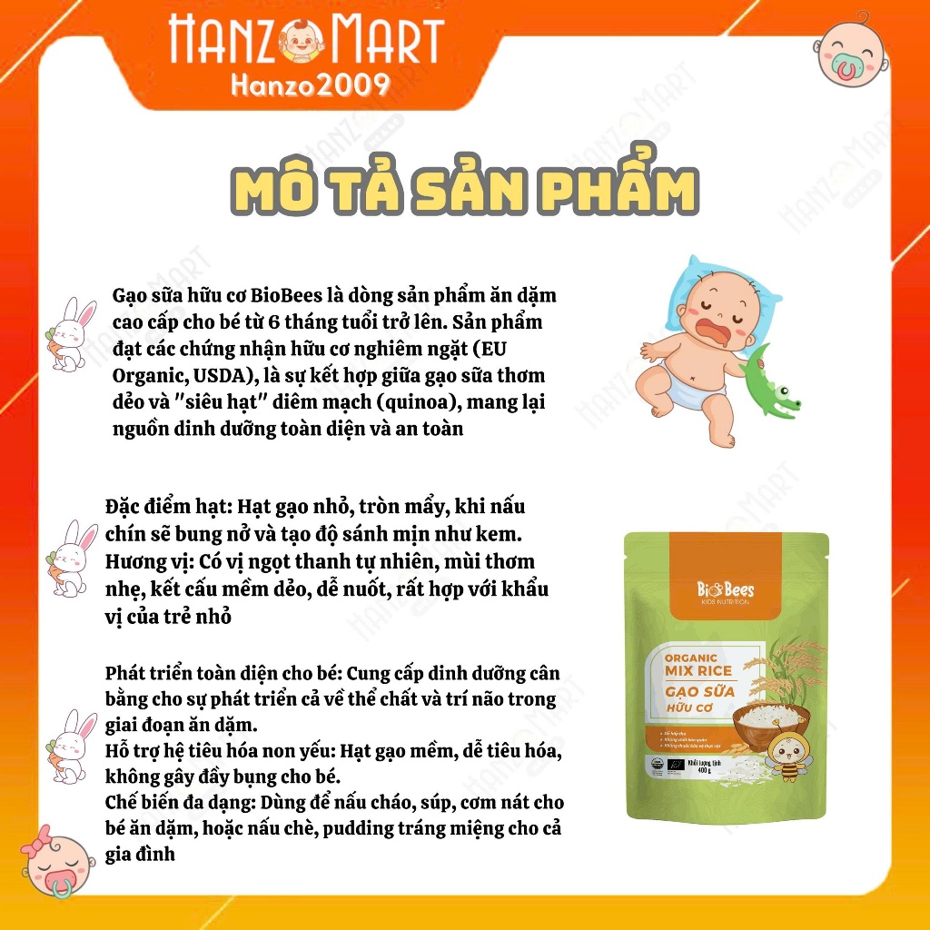 Gạo hữu cơ cho bé ăn dặm Anpaso / Hokkaido / Gạo ngũ cốc / hoa sữa / Japonica (túi 1kg)