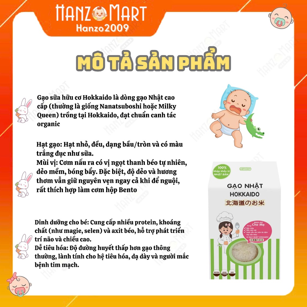 Gạo hữu cơ cho bé ăn dặm Anpaso / Hokkaido / Gạo ngũ cốc / hoa sữa / Japonica (túi 1kg)