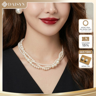 [ DAISYN ] N585 choker dây chuyền 3 sợi hạt ngọc hạt trai sang trọng cho nữ