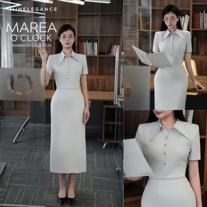 MINELEGÁNCE | SET ÁO SƠ MI CỔ ĐỨC & CHÂN VÁY BÚT CHÌ THANH LỊCH, SANG TRỌNG - MIN81