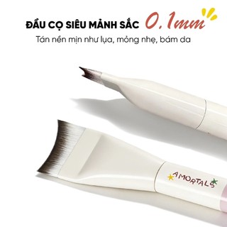 Cọ Tán Nền Amortals Hình Lưỡi Liềm - Đầu Cọ Siêu Mảnh 0.1mm, Dàn Nền Siêu Mịn, Cọ Trang Điểm Nền Cho Người Mới