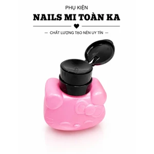 Bình Đựng Acetone Nail Nắp Bật Hình Mèo - Bình Đựng Cồn, Nước Lau Gel, Dụng Cụ Nail