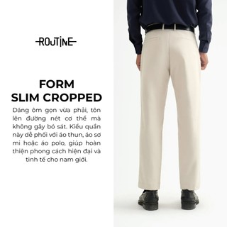 [🔥HOT] Quần Dài Kaki Nam Vải Dobby Texture Form Slim Cropped - Routine 10S25PCA010