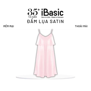 Đầm ngủ nữ iBasic lụa satin hai dây SW082-1