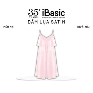 Đầm ngủ nữ iBasic lụa satin hai dây SW082-1