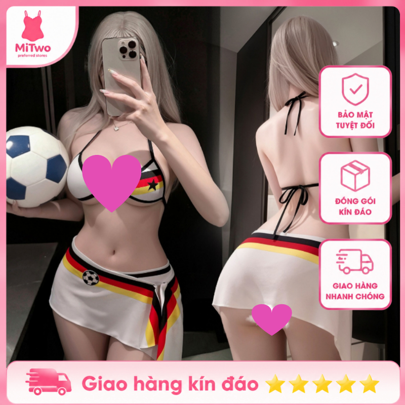 MiTwo Bộ trang phục cổ vũ bé bóng đá nữ trang phục hóa thân vai diễn quyến rũ dùng biểu diễn sân khấu hot(A-233)