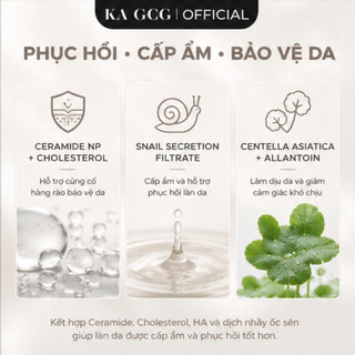 SNELO Kem Dưỡng Phục Hồi Da Ngày & Đêm 50ml | Cấp Ẩm, Ceramide, Snail, Niacinamide | KA GCG