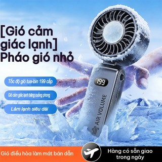 Quạt cầm tay G14 - Gập gọn đeo dây, 199 cấp độ điều chỉnh không giới hạn, nhỏ gọn tiện mang, làm mát bán dẫn
