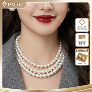 [ DAISYN ] N679 dây chuyền áo dài 3 sợi , vòng cổ áo tấc , dây chuyền ngọc trai nhân tạo 10li sang trọng