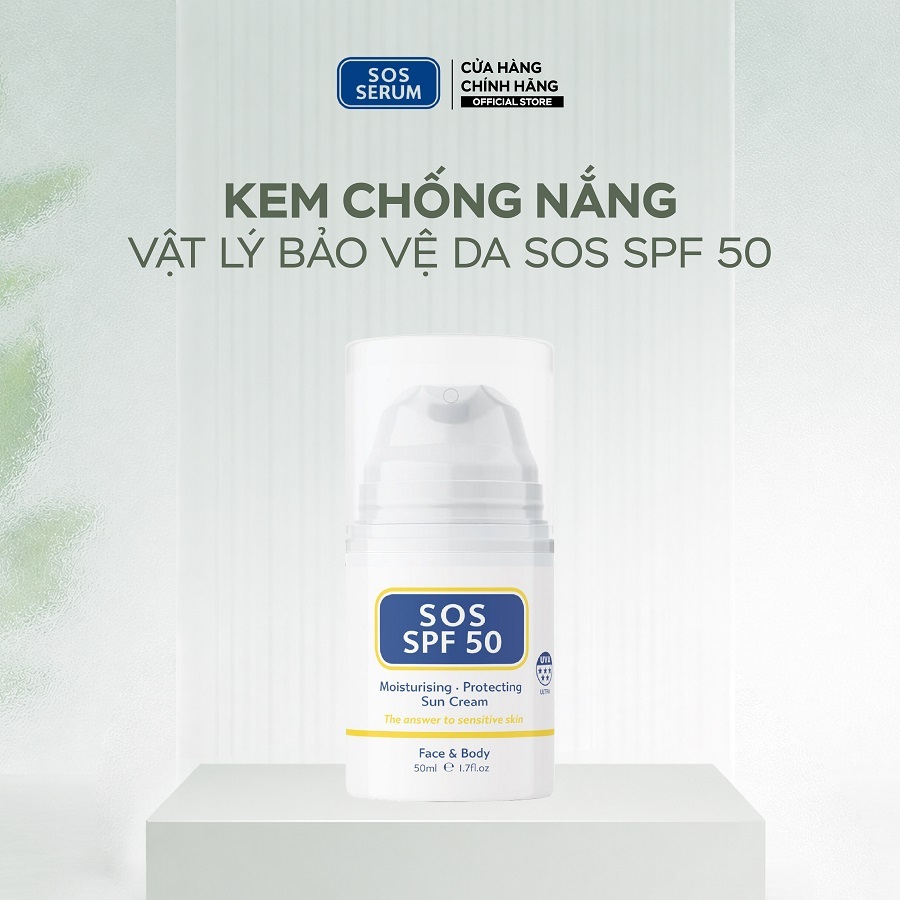 Kem chống nắng SOS Vật lý bảo vệ da SPF 50 Anh