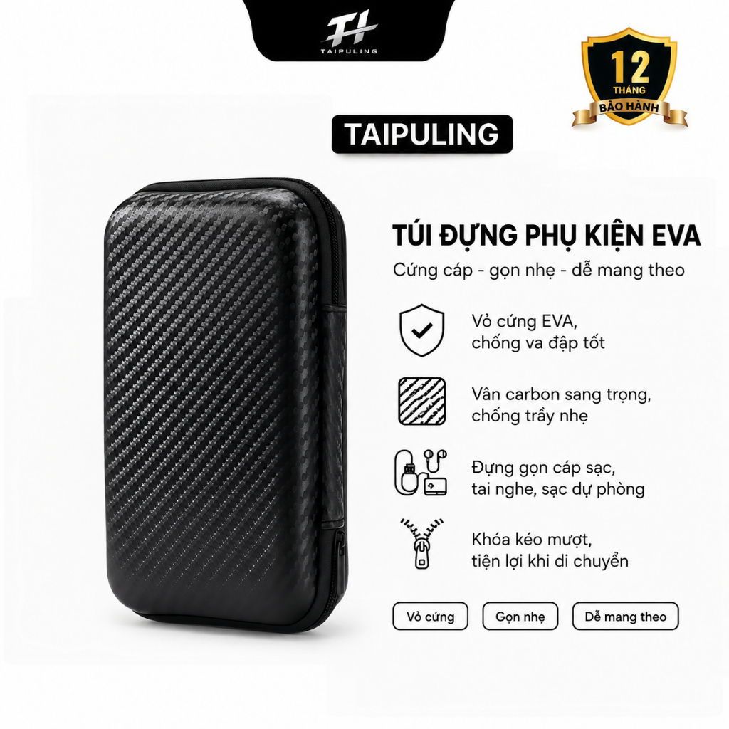 úi đựng ổ cứng di động EVA 2.5 inch, hộp đựng pin sạc dự phòng, hộp/túi đựng phụ kiện kỹ thuật số