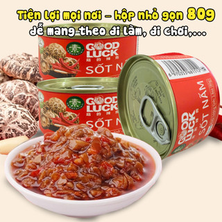 Combo 5 hộp sốt nấm sate chay Good Luck 80g - Tặng kèm dưa cải chua gói 80g