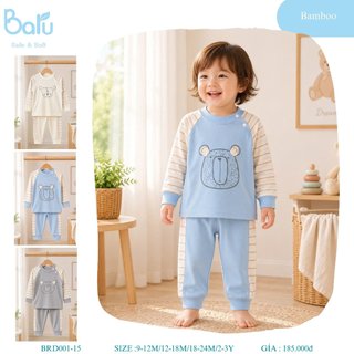 Bộ cài vai  dài tay quần dài  BRD001-15