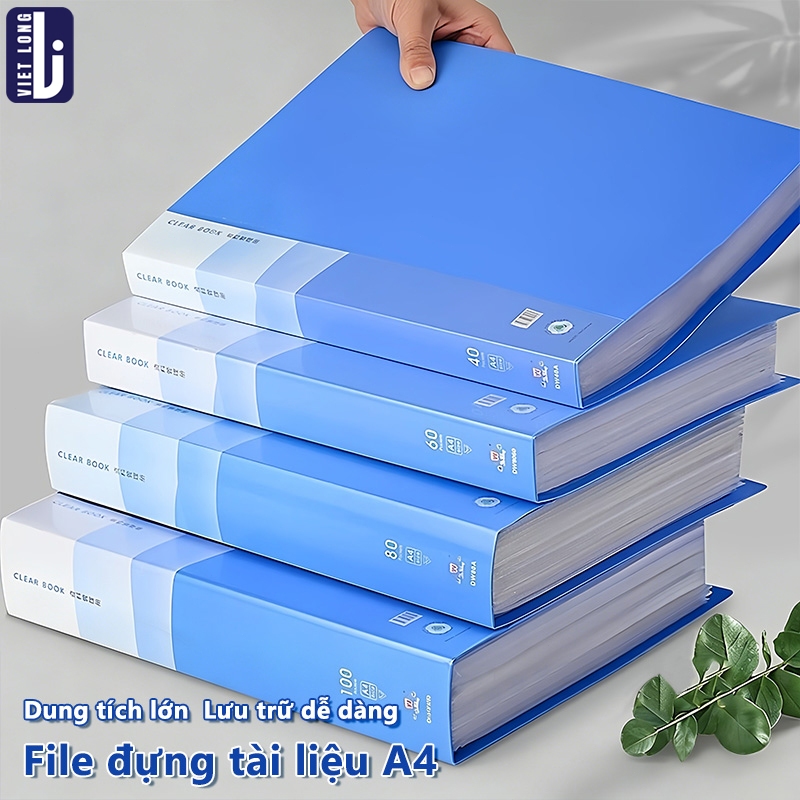 File Bìa Lá A4 Đựng Tài Liệu Học Sinh Đa Năng, 30/60 Lá Nhựa PP Dày Chống Thấm Nước, Lưu Trữ Giấy Tờ Văn Phòng Gọn Gàng