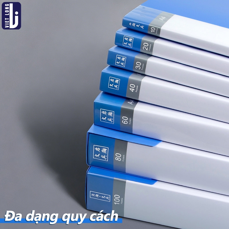 File Bìa Lá A4 Đựng Tài Liệu Học Sinh Đa Năng, 30/60 Lá Nhựa PP Dày Chống Thấm Nước, Lưu Trữ Giấy Tờ Văn Phòng Gọn Gàng