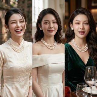 [ DAISYN ] N679 dây chuyền áo dài 3 sợi , vòng cổ áo tấc , dây chuyền ngọc trai nhân tạo 10li sang trọng