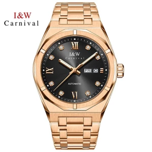 Đồng Hồ Nam Chính Hãng I&W Carnival 751G-T10 Full Box Chống Nước Kính Sapphire (Máy Cơ Tự Động)