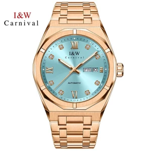 Đồng Hồ Nam Chính Hãng I&W Carnival 751G-T12 Full Box Chống Nước Kính Sapphire (Máy Cơ Tự Động)