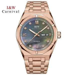 Đồng Hồ Nam Chính Hãng I&W Carnival 751G-T17 Full Box Chống Nước Kính Sapphire (Máy Cơ Tự Động)